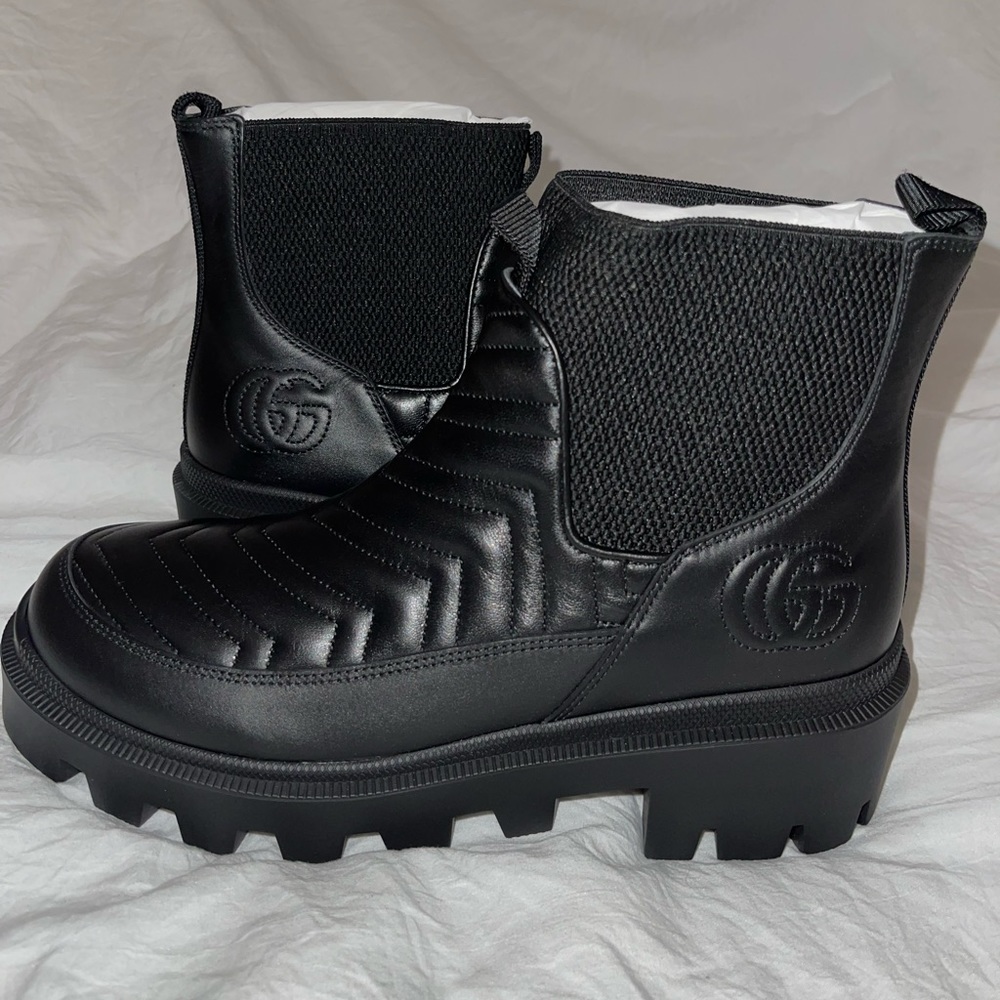 Gucci Nappa Matelasse Frances Chelsea Boots